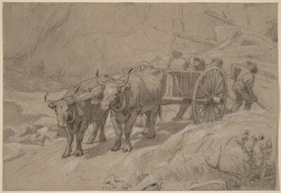 Oxen and Dump Cart
