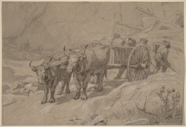 Oxen and Dump Cart