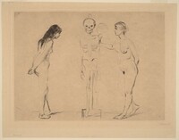 Two Girls and a Skeleton (Die Beiden Madchen das Gerippe), Edvard Munch, 1896