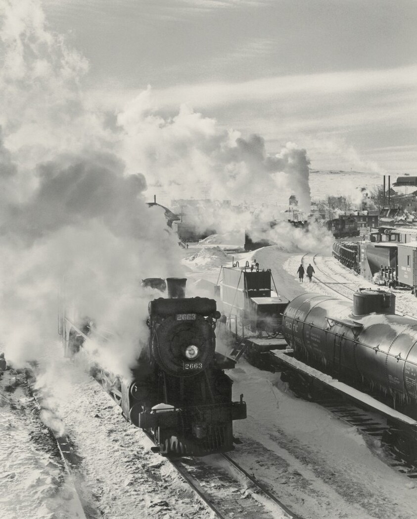 CPR 360, Freight Yard and Engine at Terminal, Lac-Mégantic, Quebec