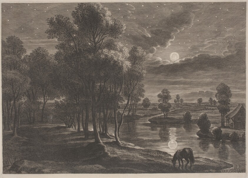 Moonlit River Landscape