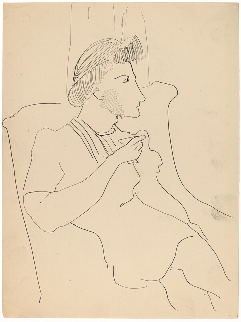 Seated Woman Holding a Glass [recto]