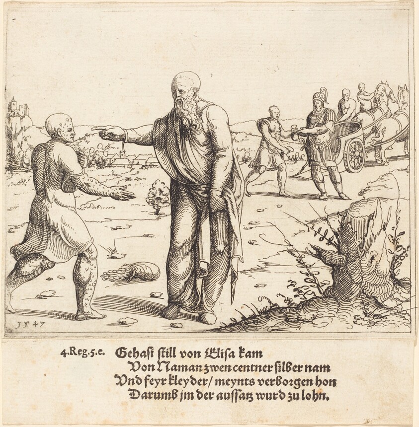 Elisha Punishes Gehazi with Naaman's Leprosy