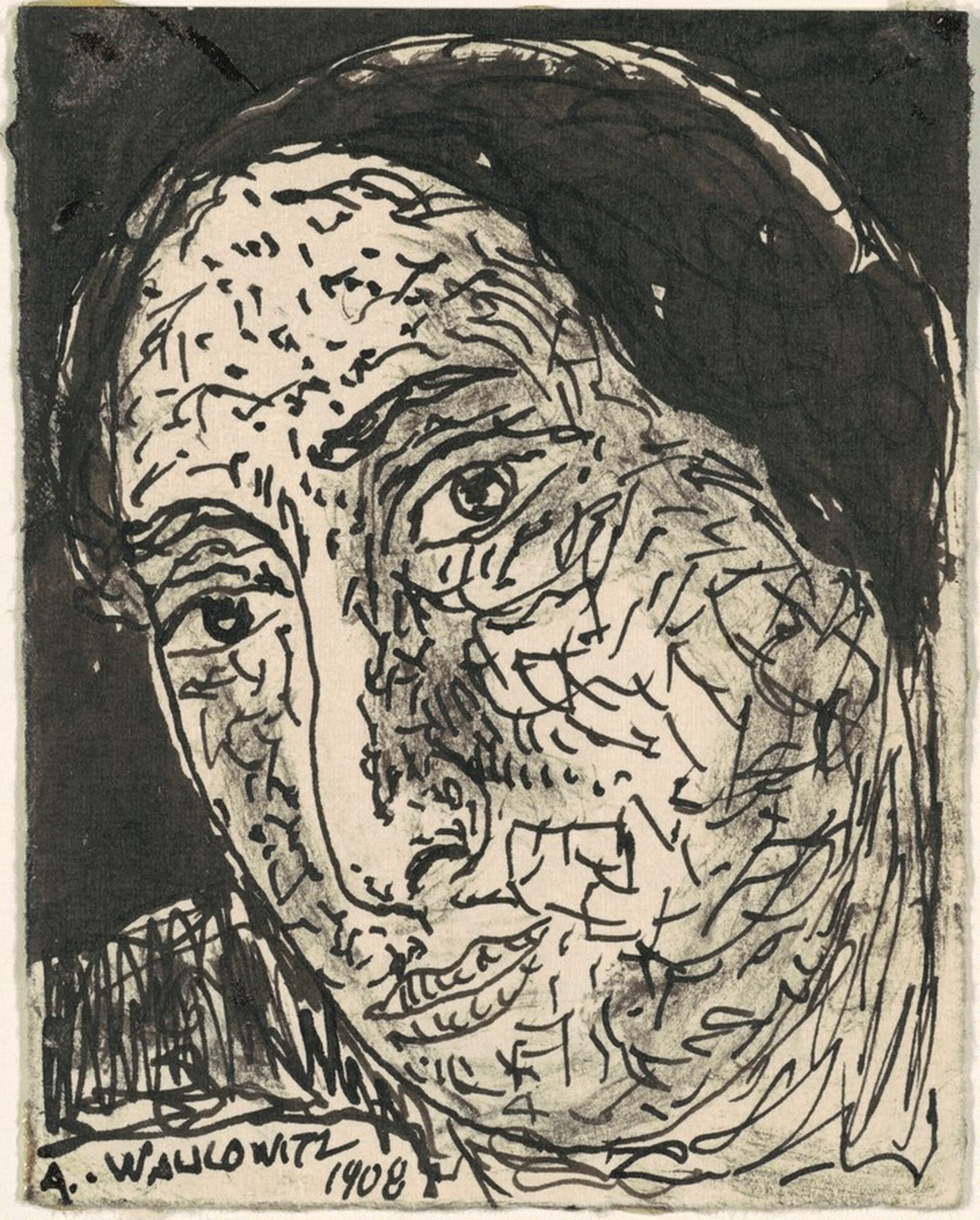 Head of a Woman, Abraham Walkowitz, 1908