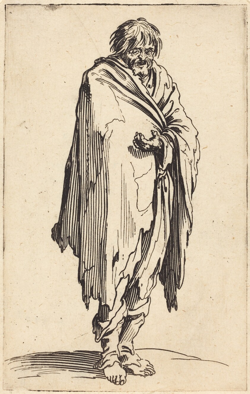 Beggar with Bare Head and Feet