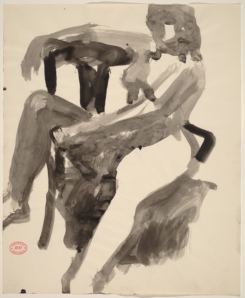 Untitled [female nude resting sideways in chair]