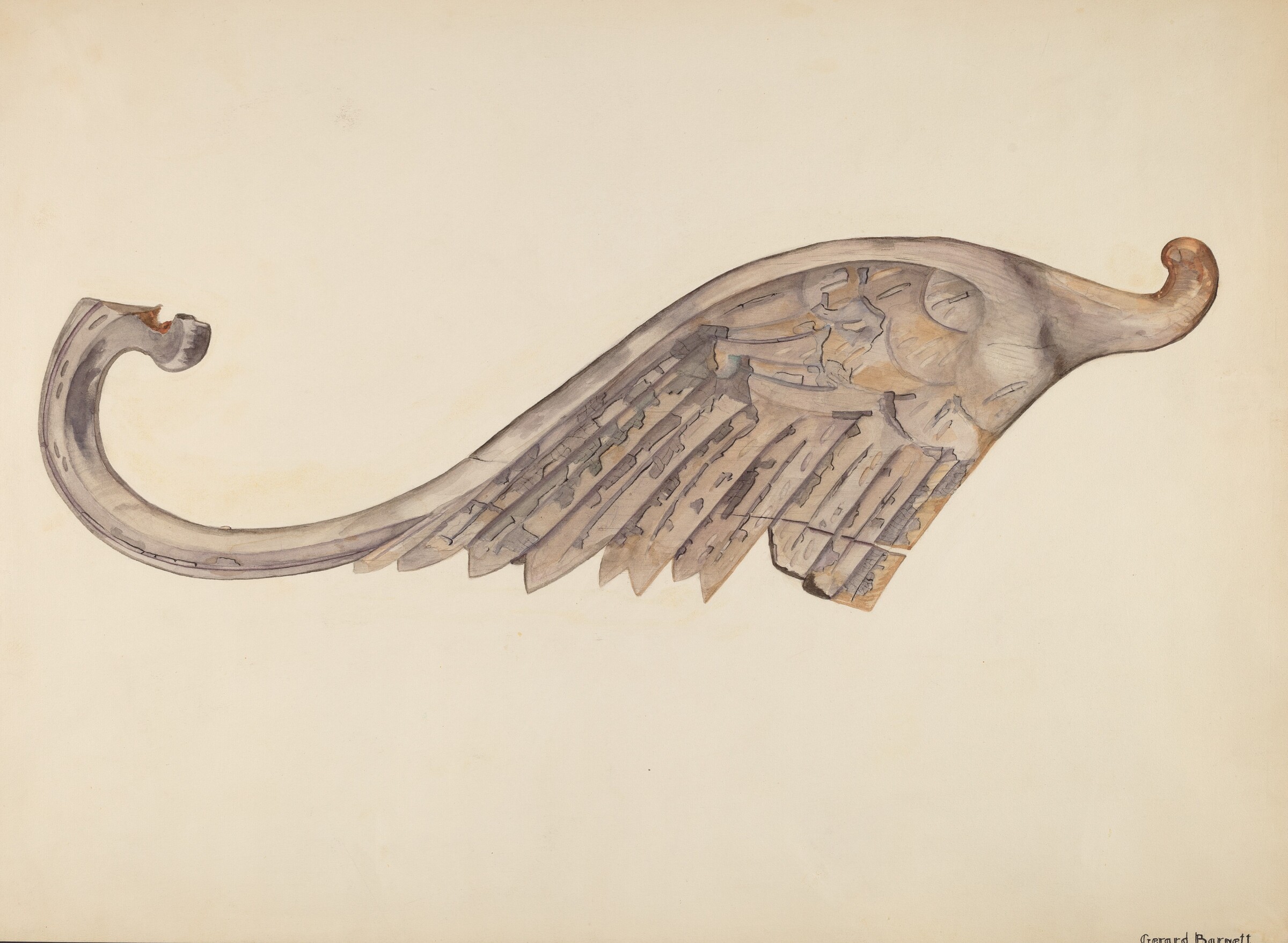 Woodcarving - Wing, Gerard Barnett, c. 1939