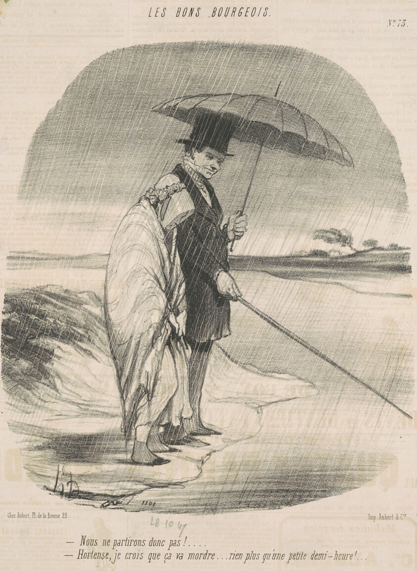 Nous ne partirons donc pas!  -Hortense, je crois que ça va mordre . . . Rien plus qu'une petite demi-heure!