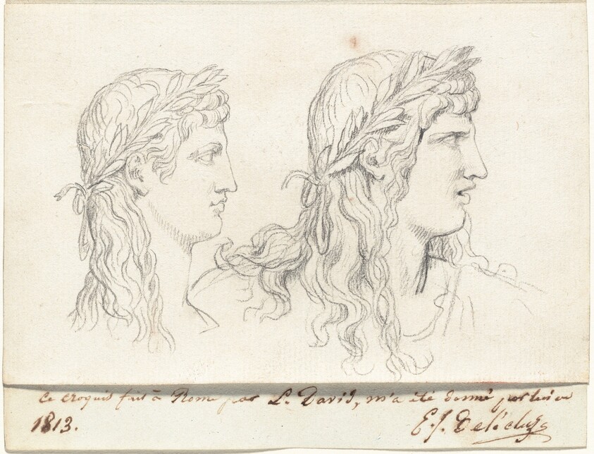 Two Studies of the Head of a Young Man Crowned with a Laurel Wreath