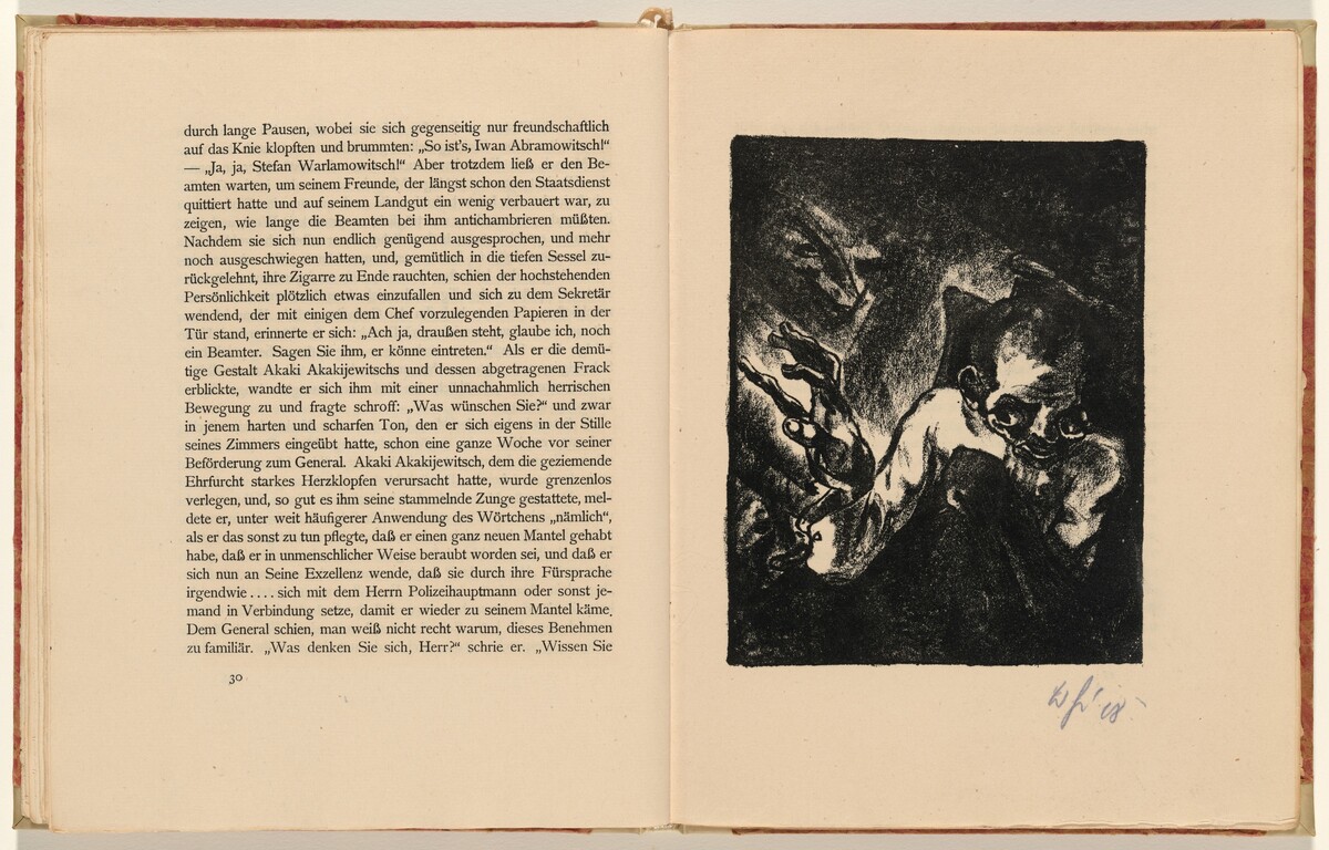 Akaki in Fieberphantasien (Akaki in a Fever Delirium) (plate 9) from Der Mantel (The Coat)