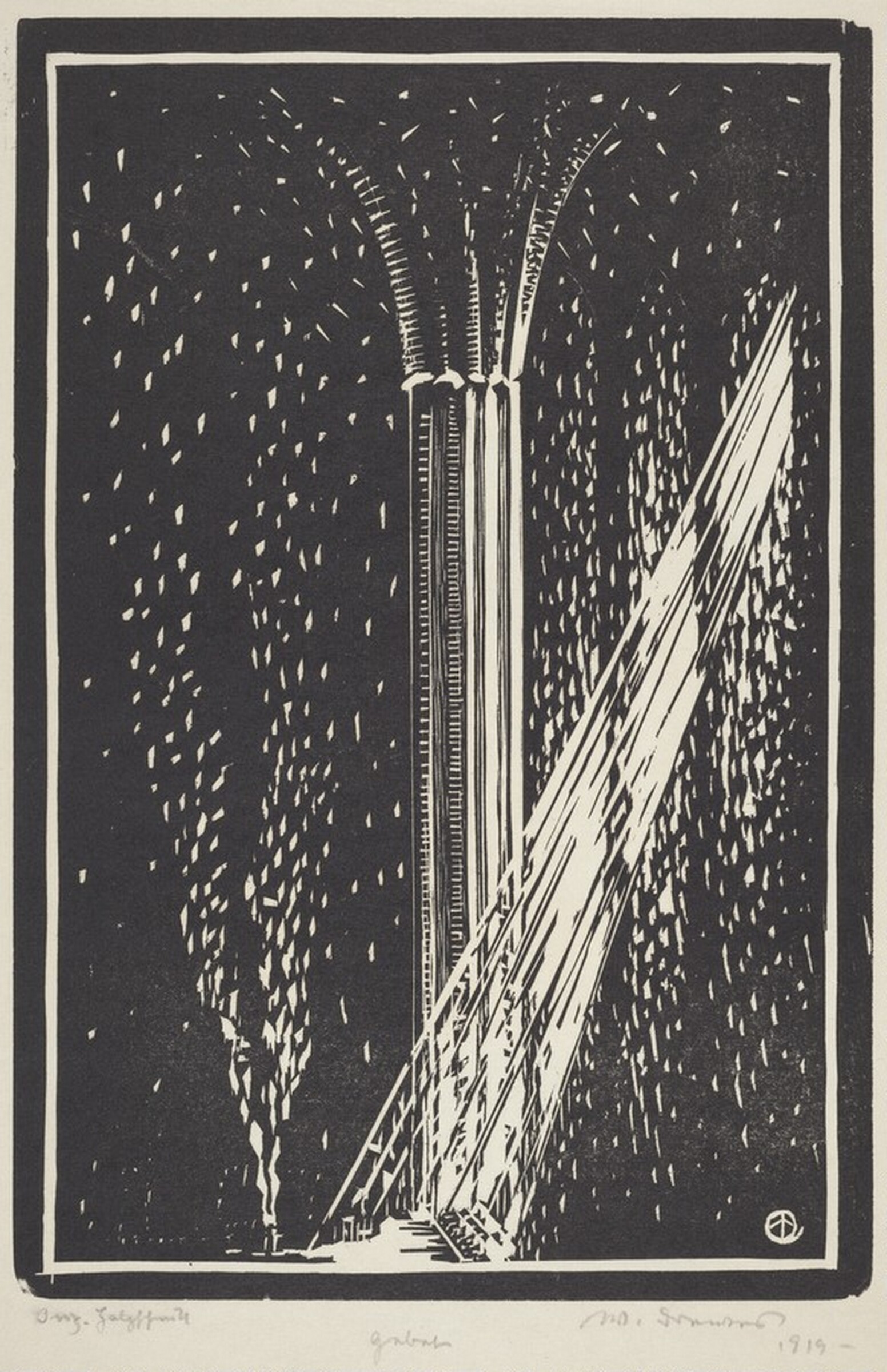 Prayer - Interior of Naumberg Cathedral, Werner Drewes, 1919