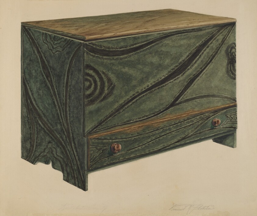 Painted Wooden Chest