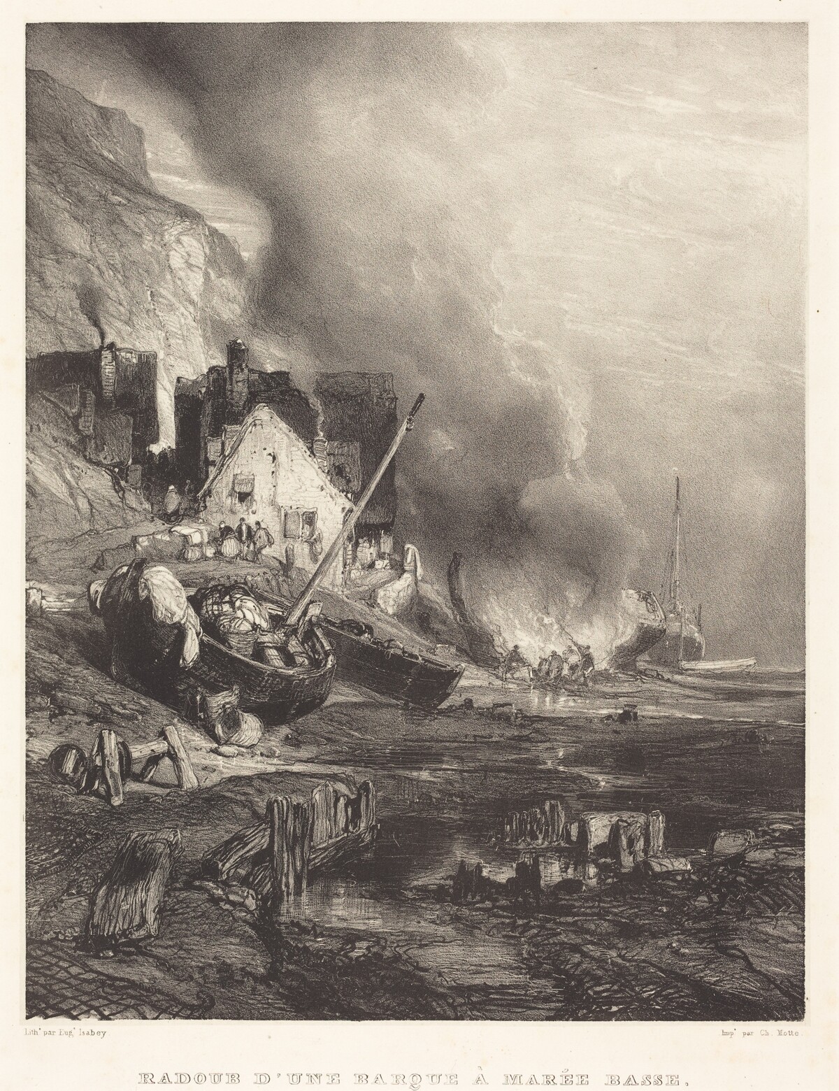 Radoub d'une Barque à la Marée Basse (Refitting of a Ship at Low Tide)