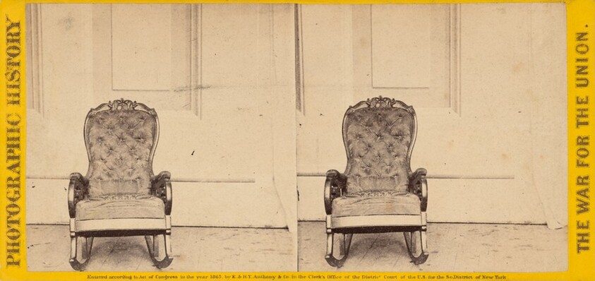 "The Chair That President Lincoln Occupied at the Time of His Assassination at Ford's Theater"
