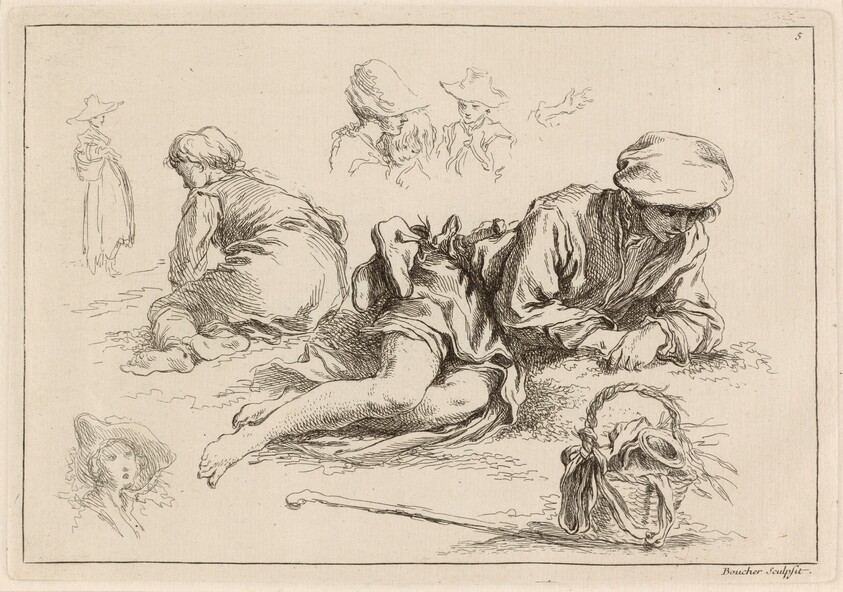Figure Studies including Reclining Boy