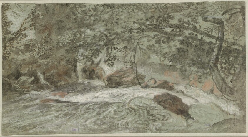 Rapids with Overhanging Branches (verso)