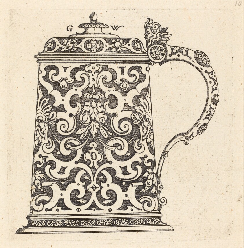 Large jug, the handle formed by a snake
