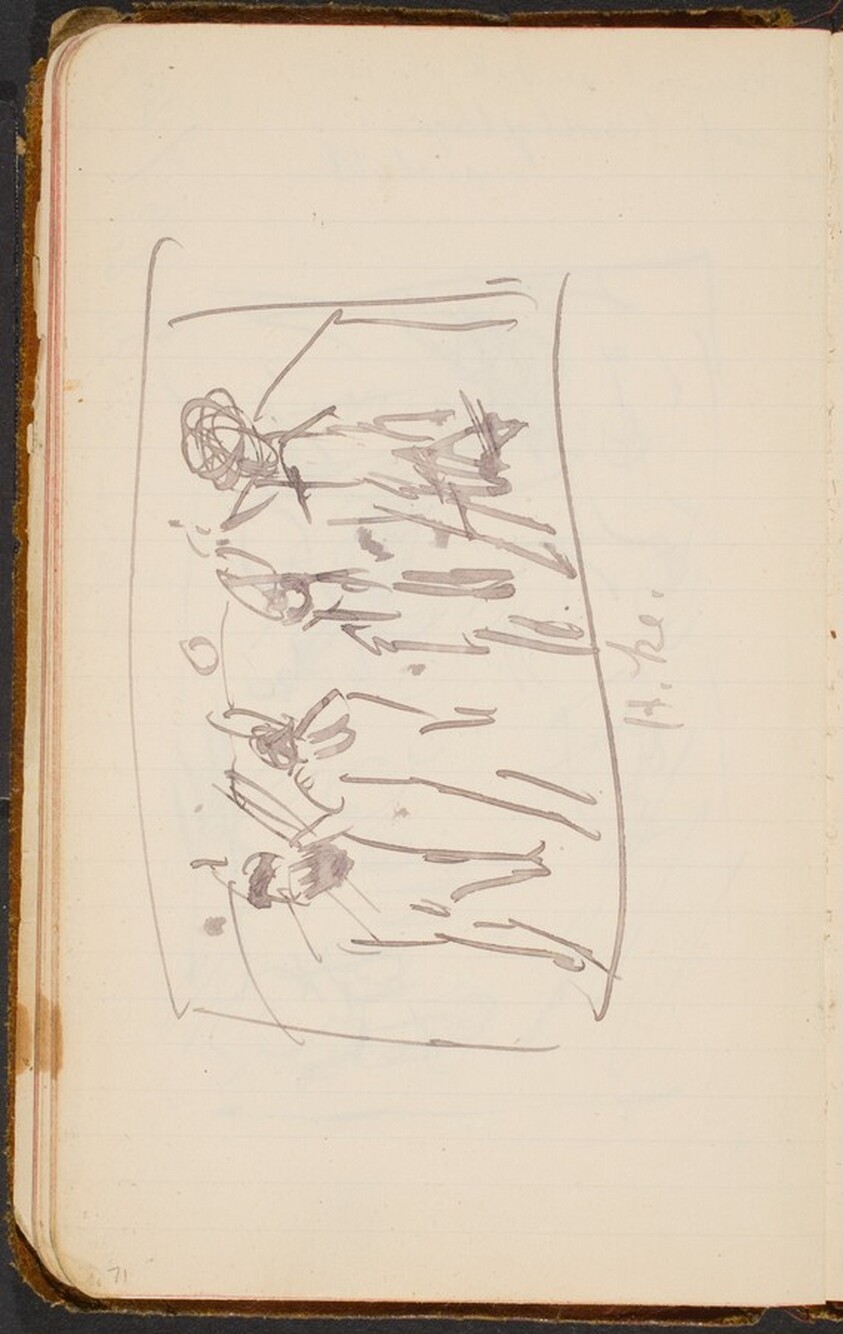 Skizze mit vier Figuren (Titled Sketch with Four Figures) [p. 71]