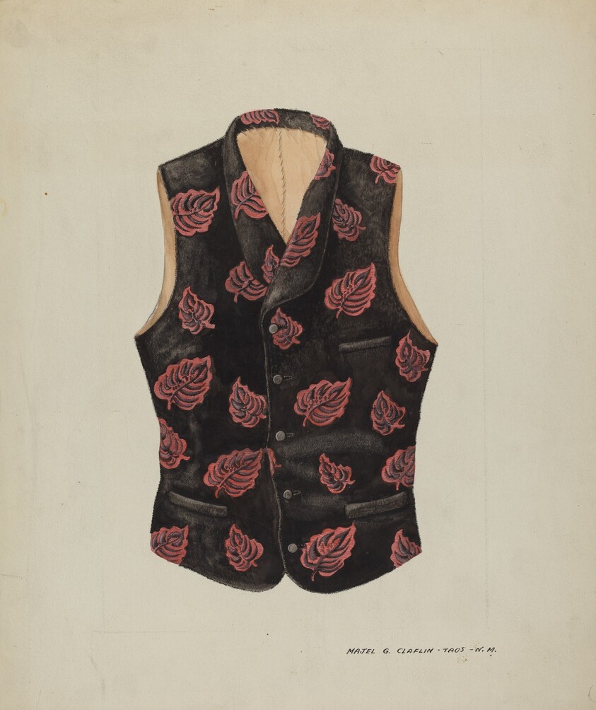 Embroidered Velvet Vest