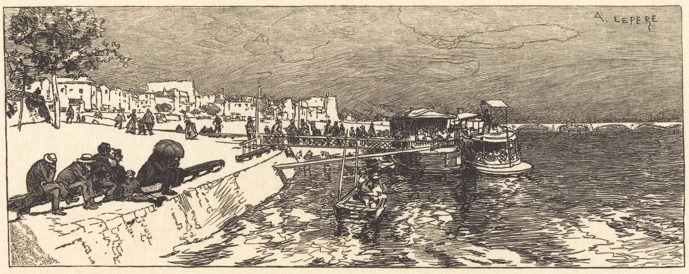 Pier at Bercy (Embarcadere a Bercy), Auguste Lepère, 1890