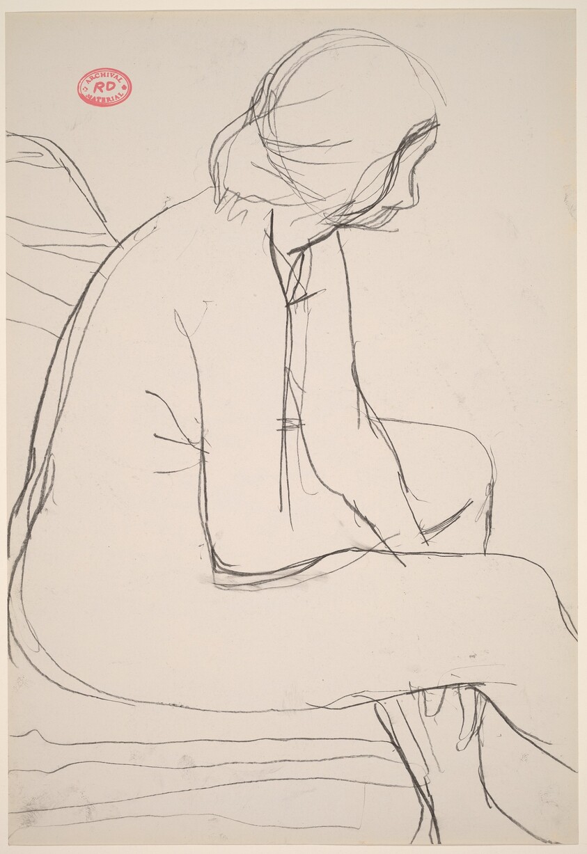 Untitled [seated female nude: side view]