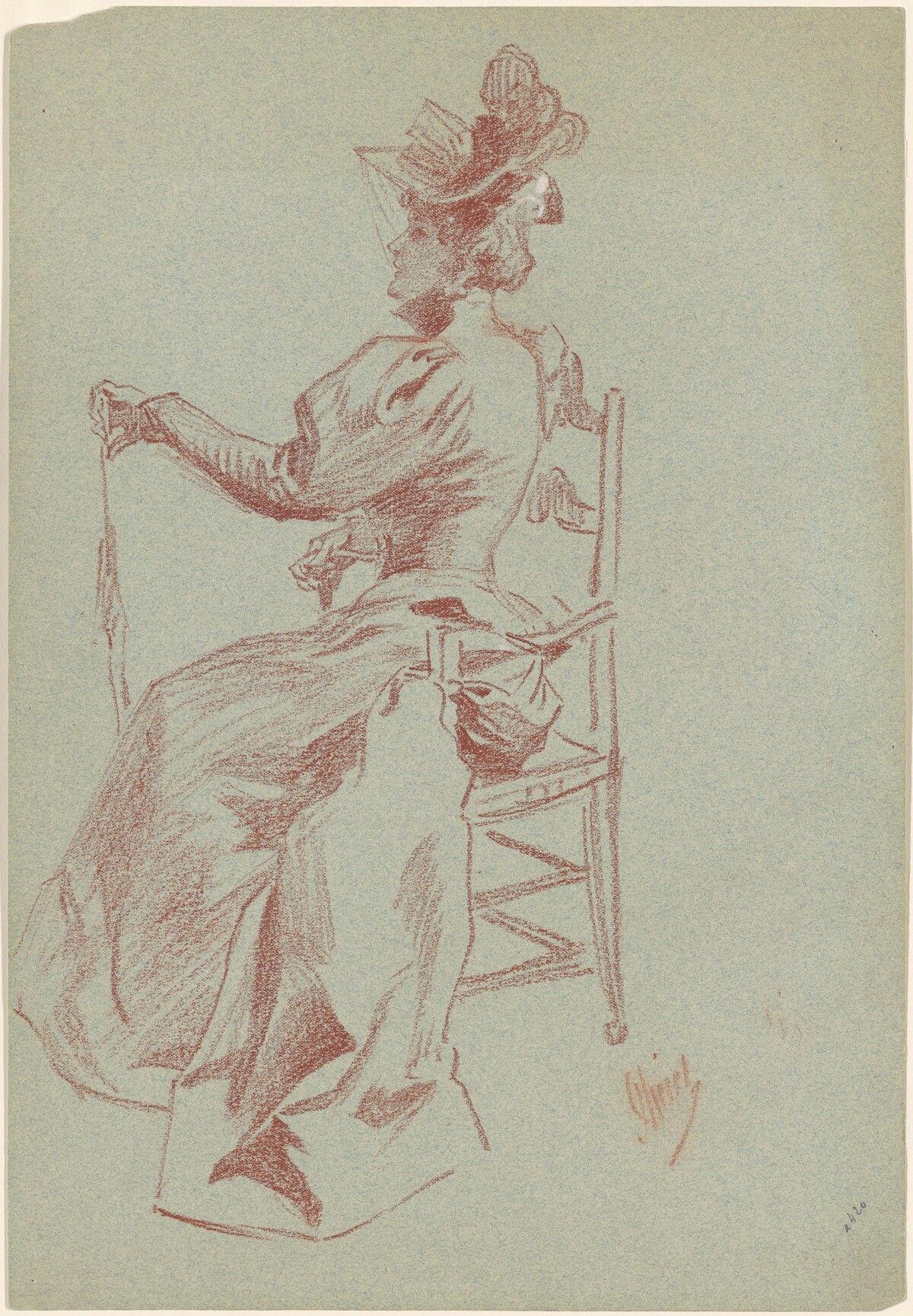 Elegant Lady Seated in a Chair
