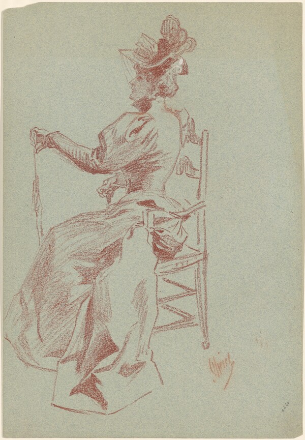 Elegant Lady Seated in a Chair