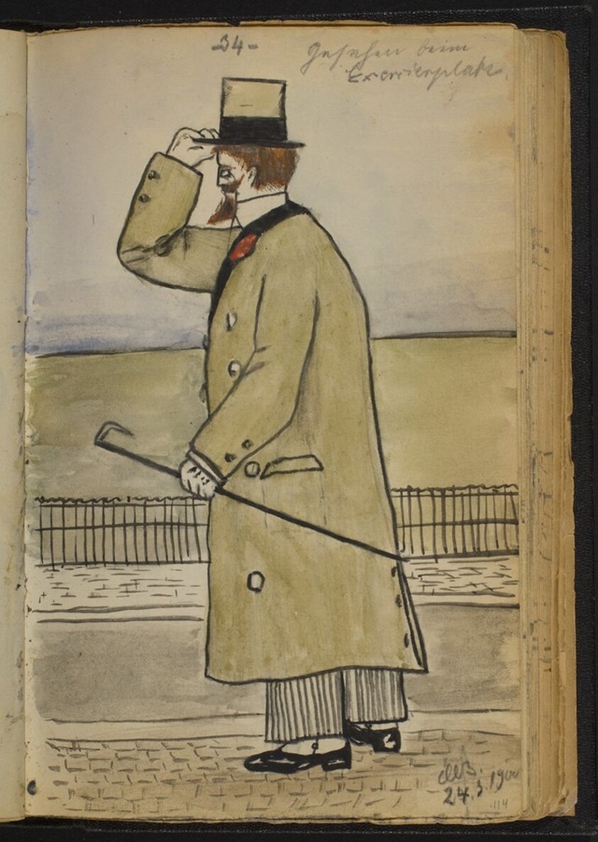 Elegantly Dressed Gentleman with Top Hat and Spats