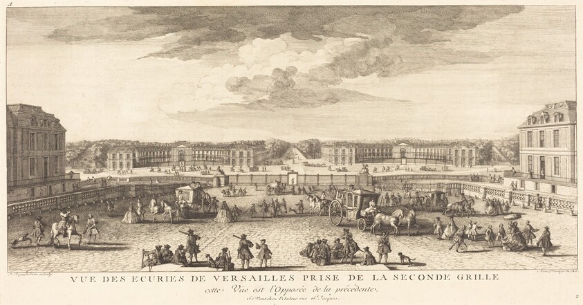 Vue des Ecuries de Versailles Prise de la Seconde Grille