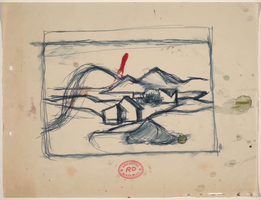 Untitled [compositional study for a landscape]