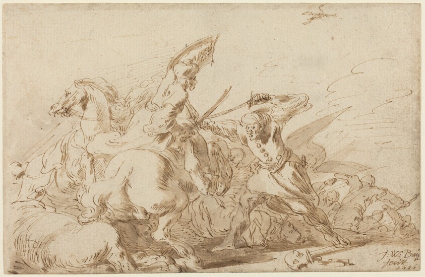 A Battle between Oriental Cavalry and Soldiers