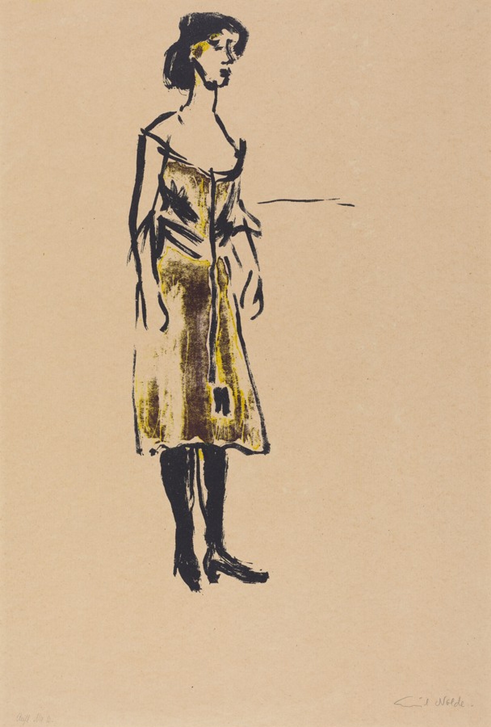 Tingeltangel Singer (Tingeltangel-Sangerin), Emil Nolde, 1907