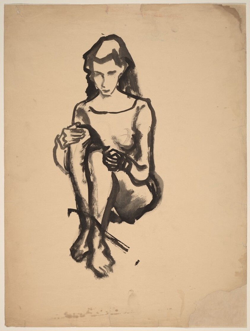 Seated Woman with Hands on Knees