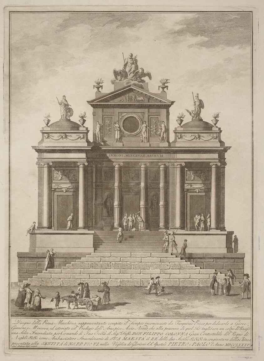 The Prima Macchina for the Chinea of 1785: The Temple of Jupiter Begun by Tarquinius Priscus with the Marvel of Accius Naevius