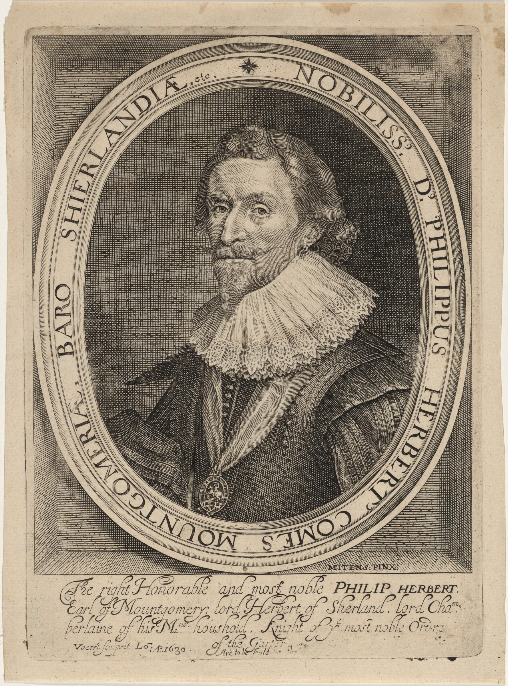Philip Herbert, Fourth Earl of Pembroke, Robert van Voerst, after Daniel Mytens the Elder, 1630