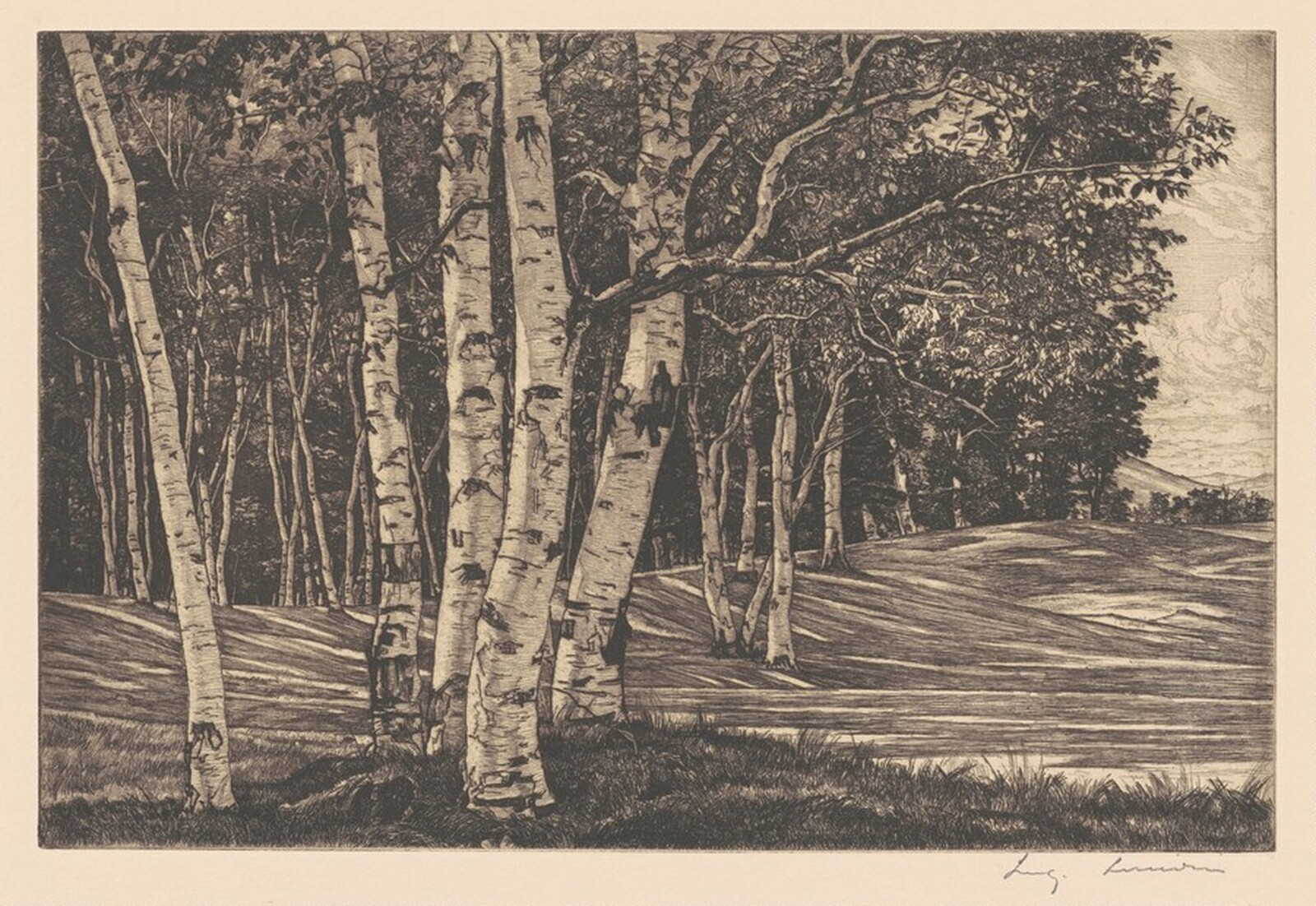 Birch Processional, Luigi Lucioni, 1950