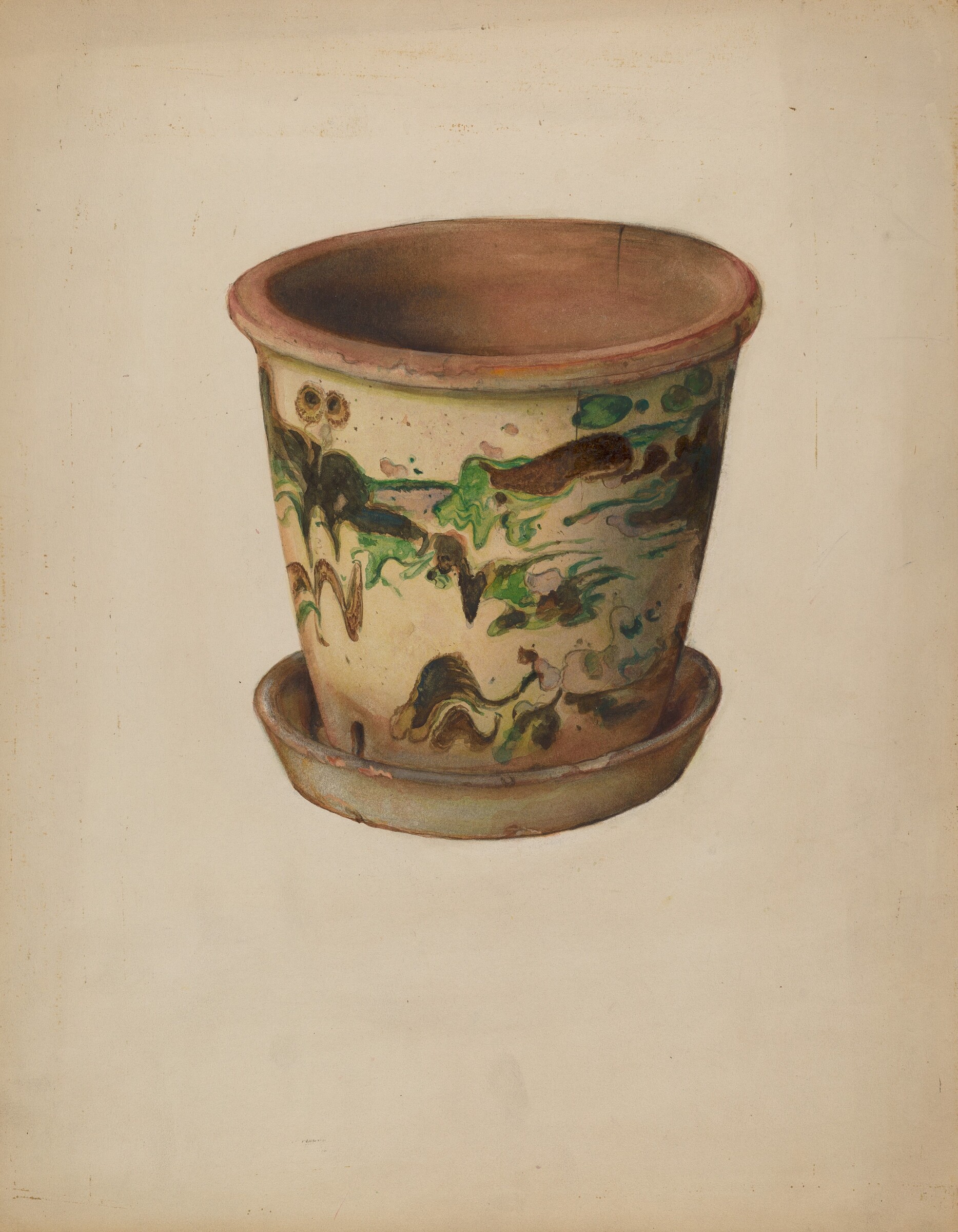 Flower Pot with Saucer, David Ellinger, c. 1937