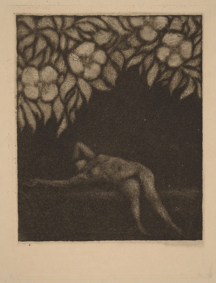 Nude Reclining beneath Flowers
