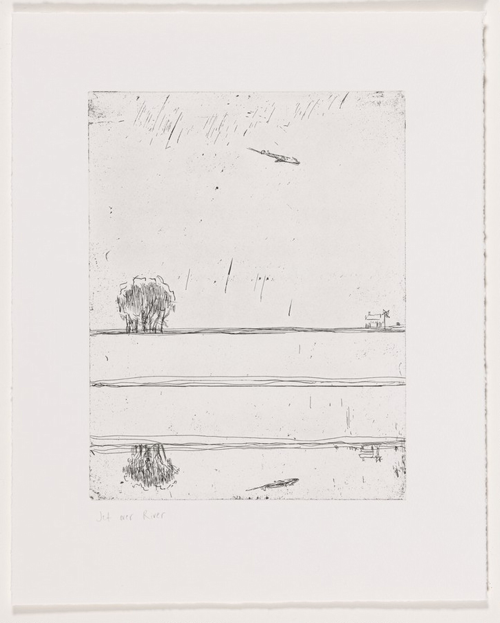 River and Airplane [working proof 1], Wayne Thiebaud, 2019