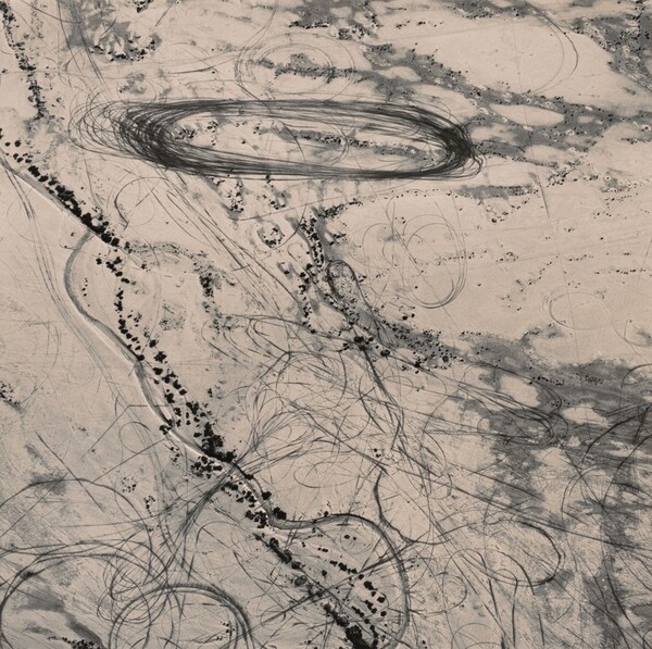 Off Road Traffic Pattern along the Northwest Shore of the Great Salt Lake, Utah