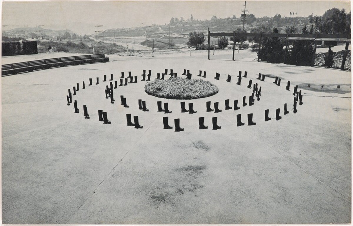 100 Boots Circling. Lomas Santa Fe, California. May 17, 1971, 12:30 p.m.