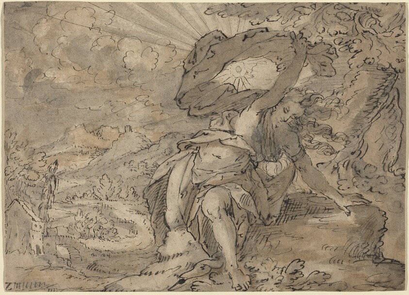 Allegorical Female Figure in a Landscape [recto]