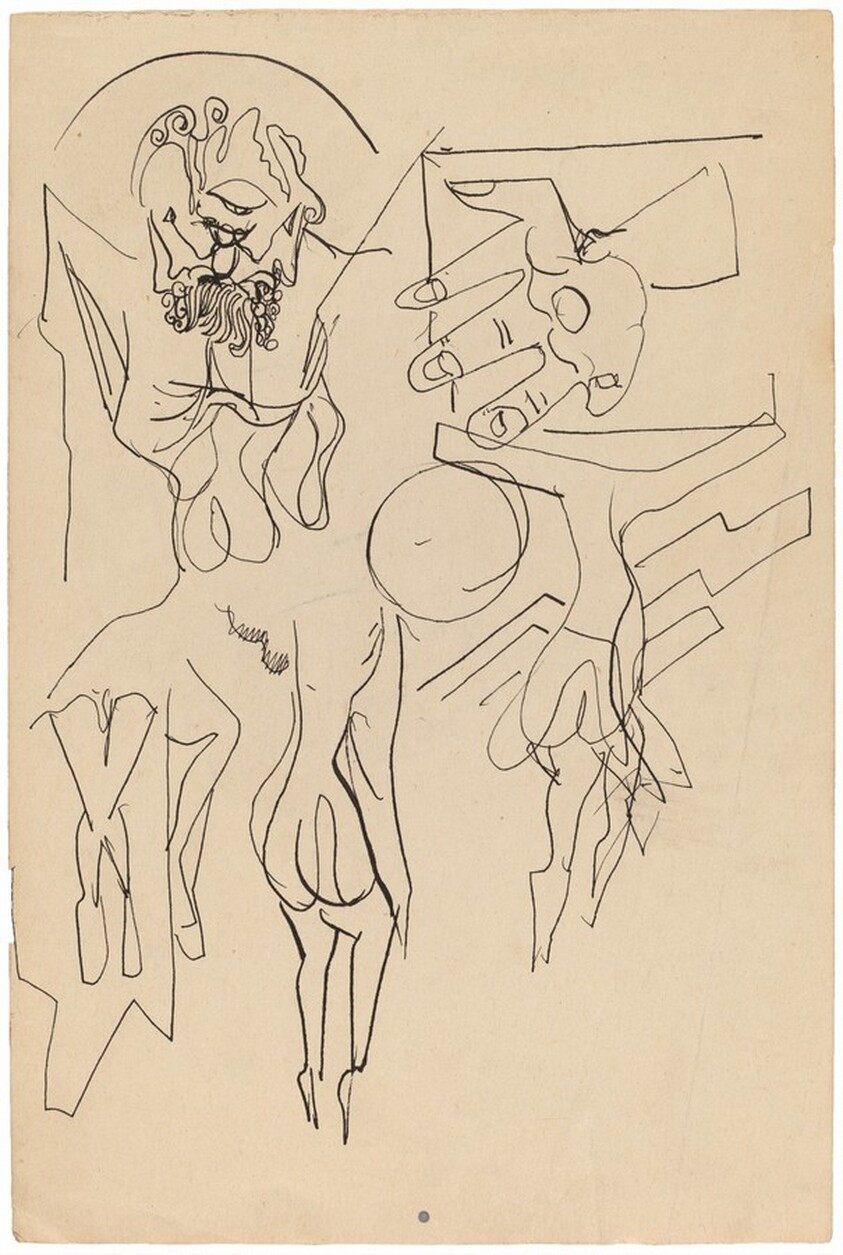 Figure Studies (Crucifixions) [recto]