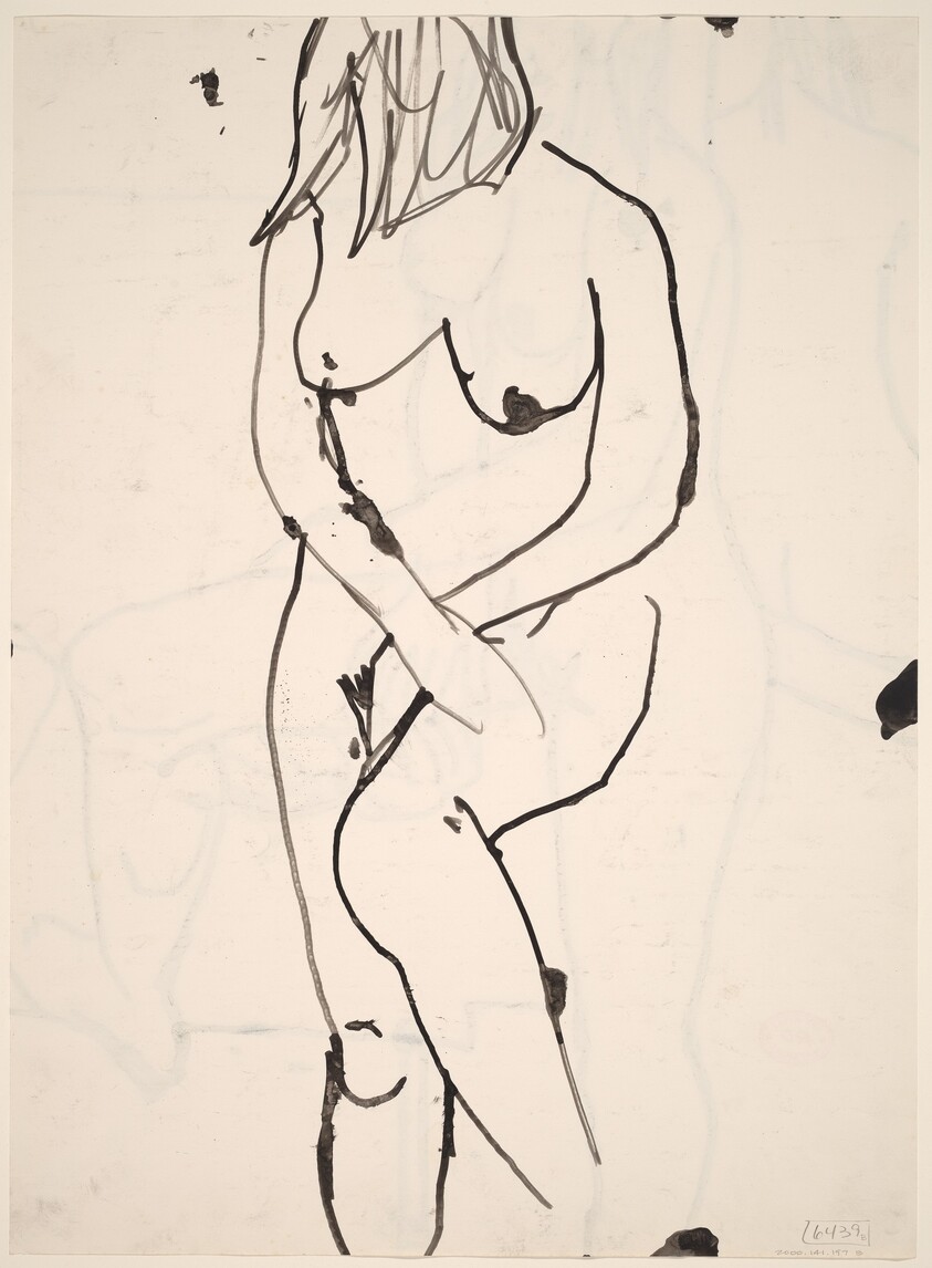 Untitled [standing nude with her hands crossed in front of her] [verso]