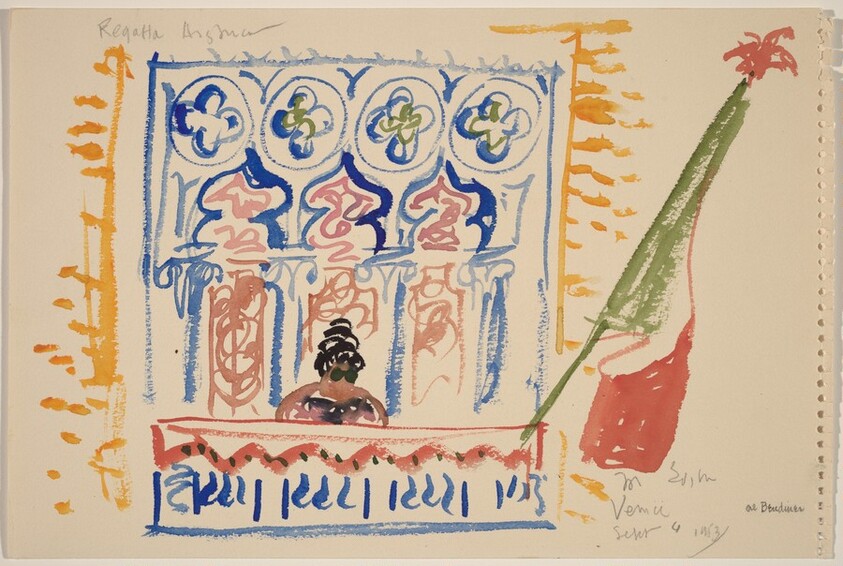 Drawing from Venice to Edith Rosenwald