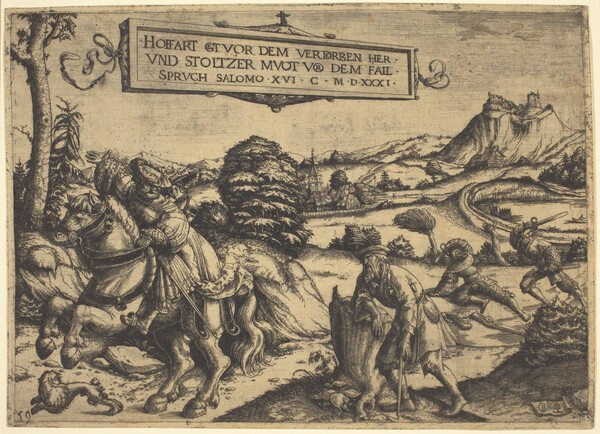 Allegory of "Pride Goeth Before Destruction...": A Gentleman and a Lady on Horseback