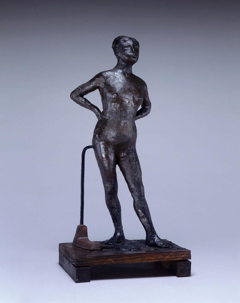 Dancer at Rest, Hands on Her Hips, Left Leg Forward