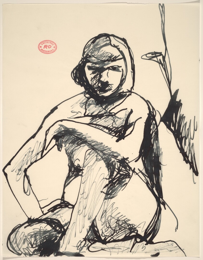 Untitled [female nude seated and looking at the viewer]