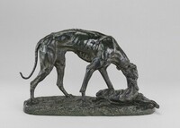 Greyhound Retrieving a Hare, Antoine-Louis Barye, model n.d., cast c. 1870/1873