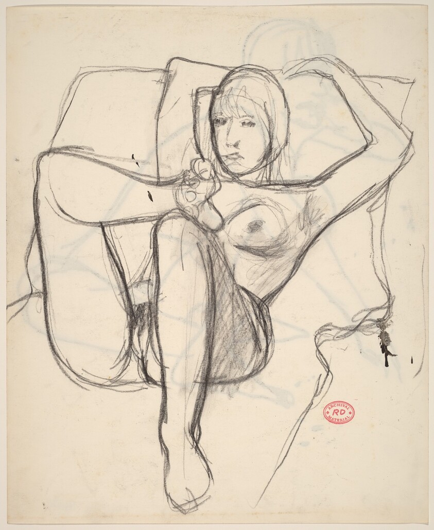 Untitled [reclining female nude with crossed legs] [recto]